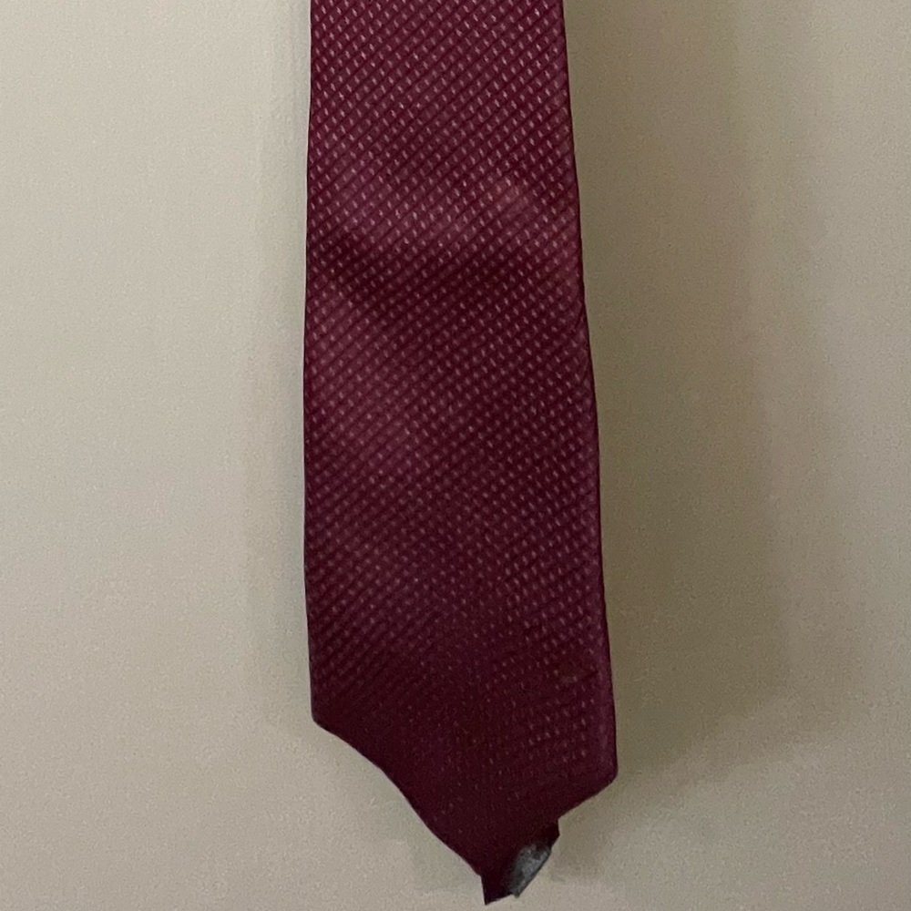 Men's Palatina maroon Tone With Black Stripes and Silver -  100% Silk Tie